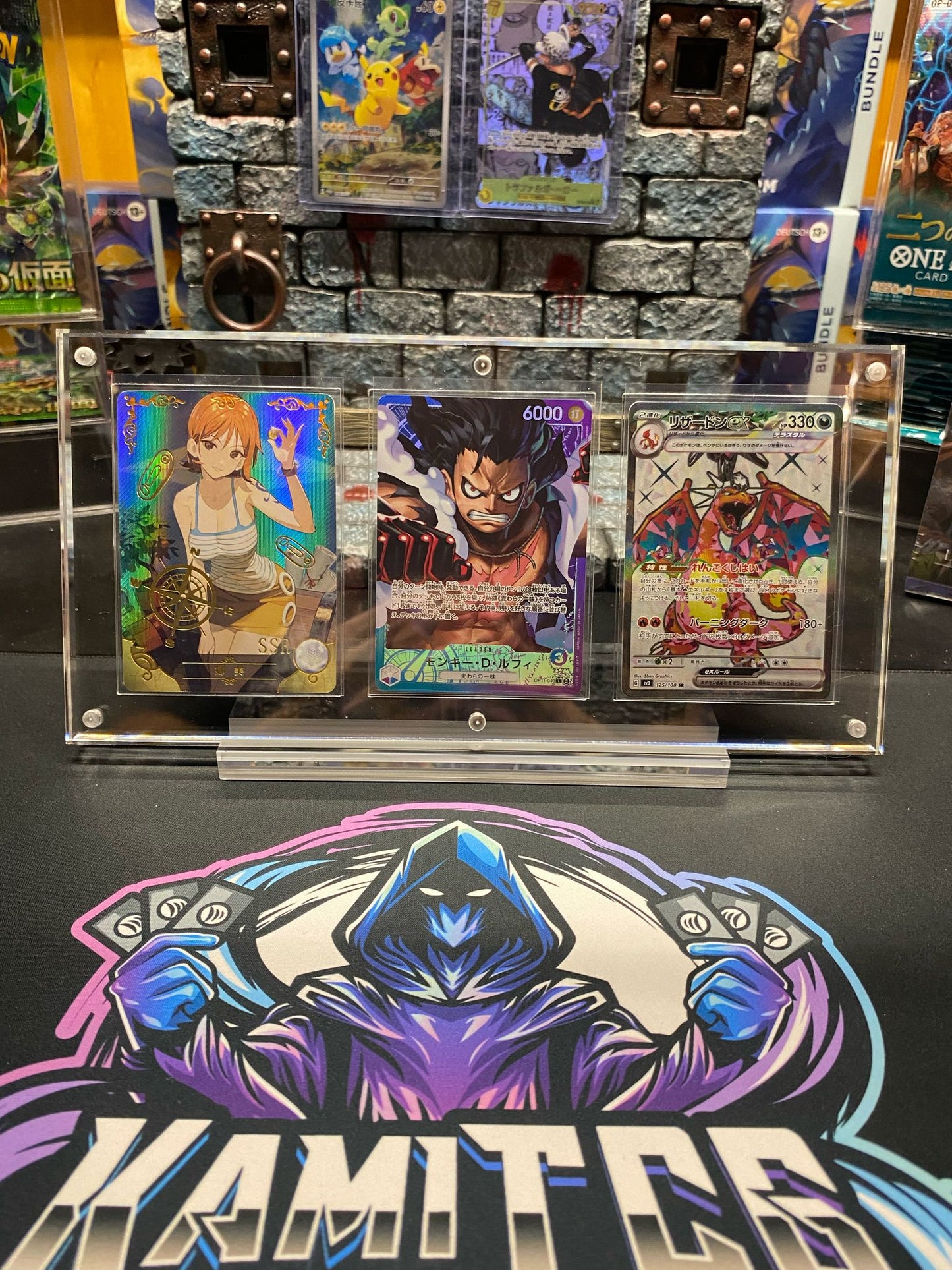 Magnetischer TCG Kartenhalter – 3er Display aus Acryl
