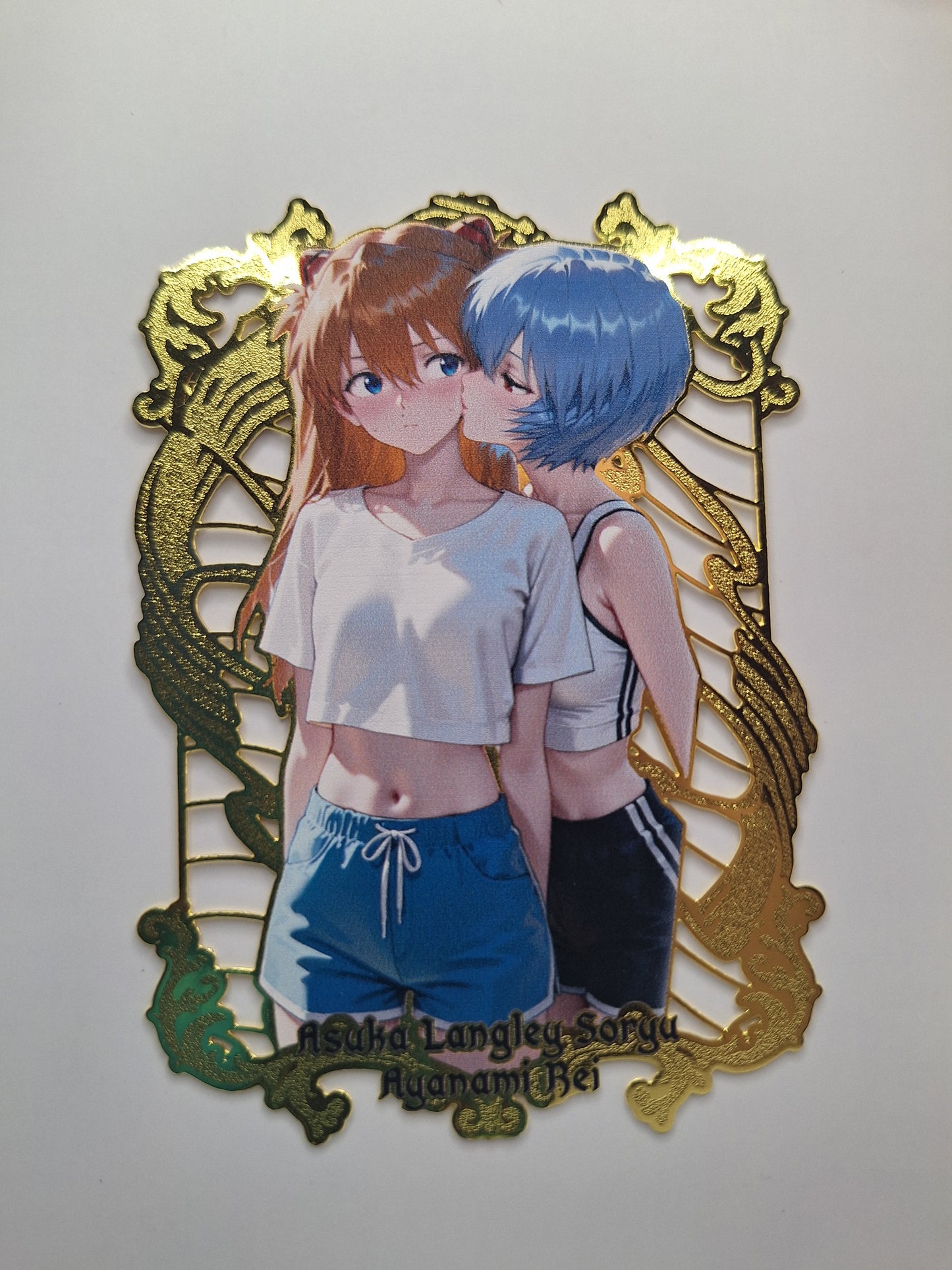 Goddess Story - Metallkarte - Evangelion - Asuka Langley + Ayanami Rei