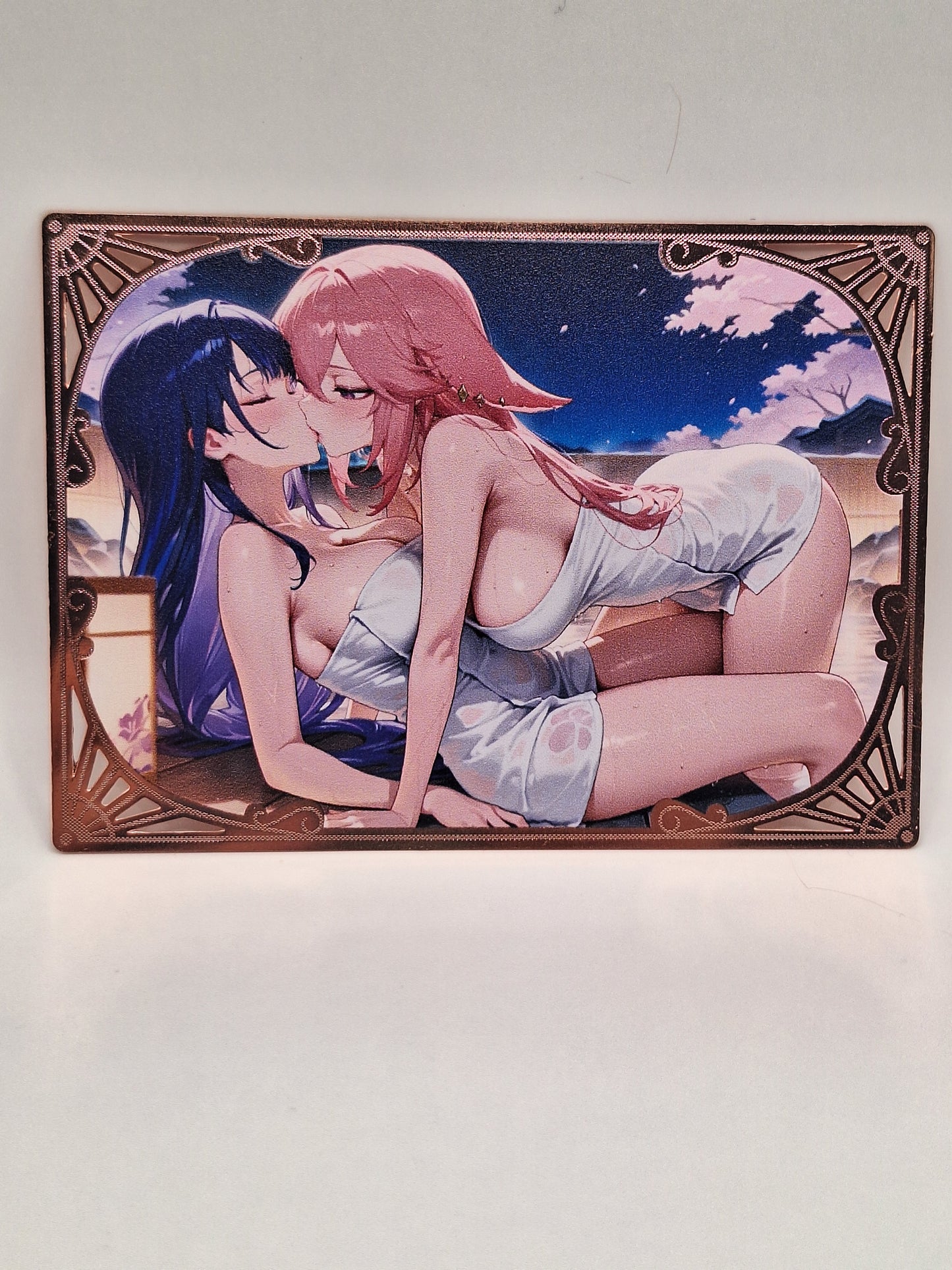 Goddess Story - Metallkarte - Genshin Impact - Yae Miko + Raiden Shogun