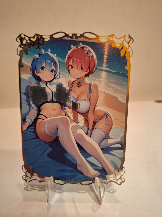 Goddess Story - Metallkarte - Re:Zero - Rem + Ram